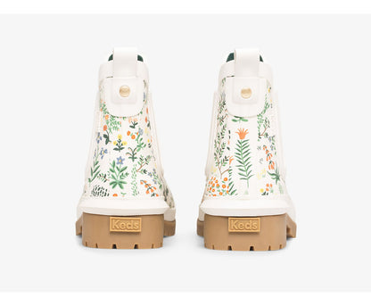 Women Keds x Rifle Paper Co. Rowan Rain Boot Menagerie White Green - Keds
