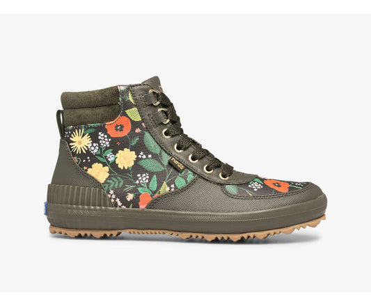 Women Keds x Rifle Paper Co. Scout Boot Water-Resistant Botanical Canvas Thinsulate™ Olive - Keds