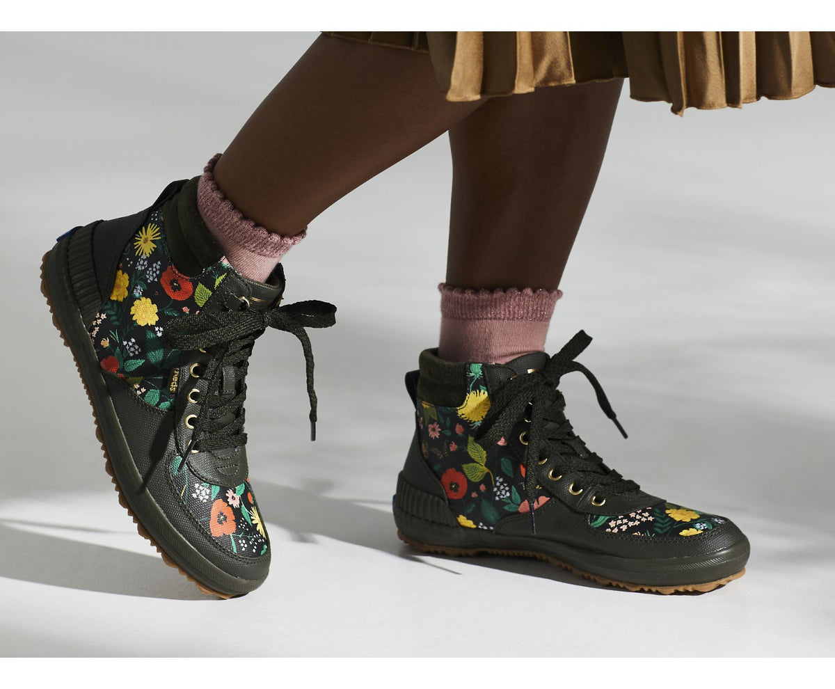 Women Keds x Rifle Paper Co. Scout Boot Water-Resistant Botanical Canvas Thinsulate™ Olive - Keds