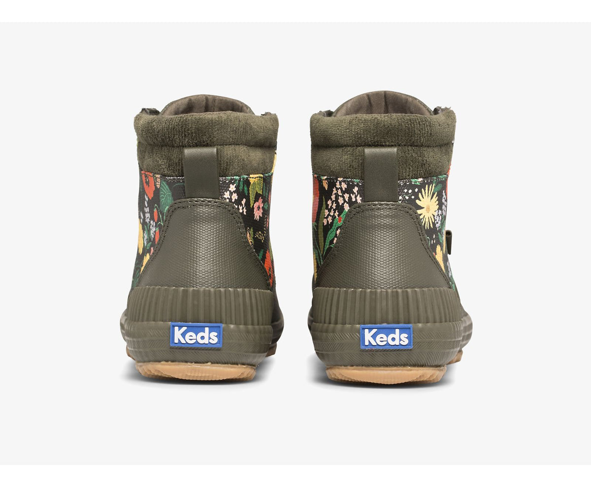 Women Keds x Rifle Paper Co. Scout Boot Water-Resistant Botanical Canvas Thinsulate™ Olive - Keds