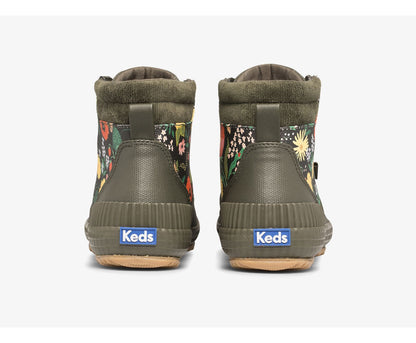 Women Keds x Rifle Paper Co. Scout Boot Water-Resistant Botanical Canvas Thinsulate™ Olive - Keds