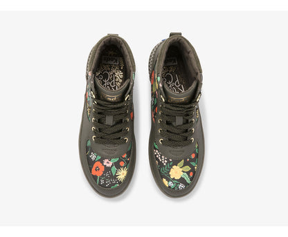 Women Keds x Rifle Paper Co. Scout Boot Water-Resistant Botanical Canvas Thinsulate™ Olive - Keds