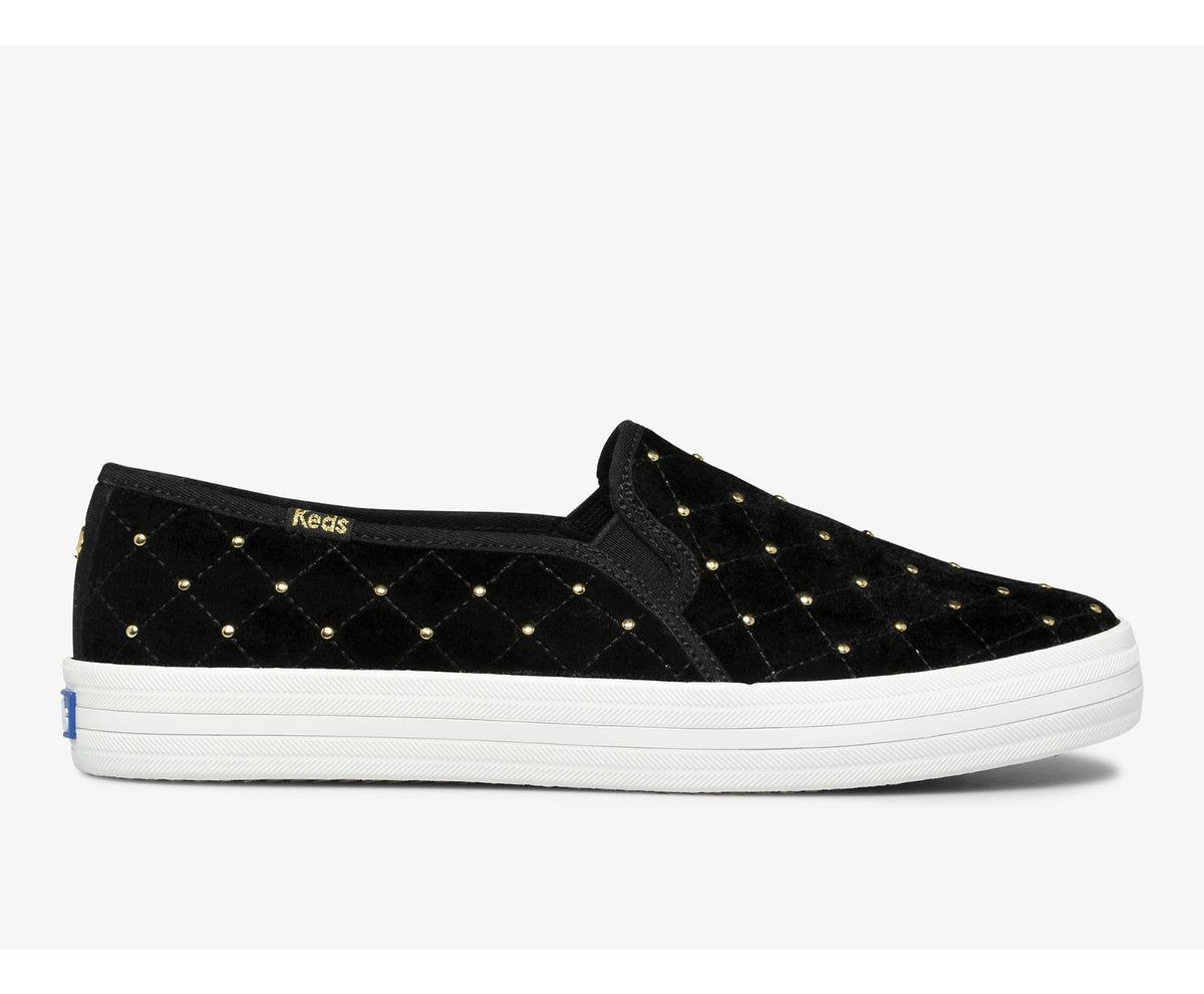 Women Keds x kate spade new york Double Decker Quilted Velvet Black - Keds