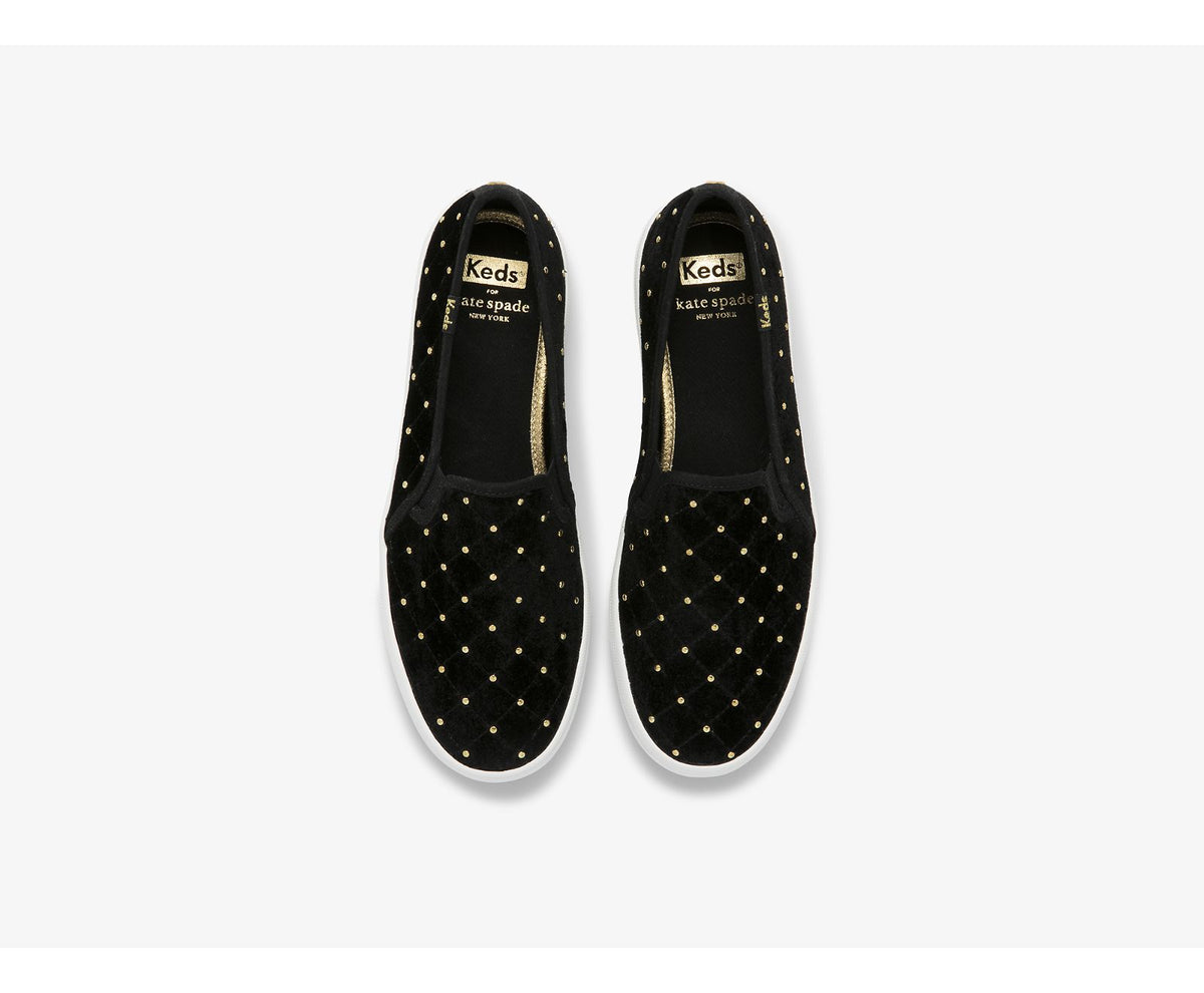 Women Keds x kate spade new york Double Decker Quilted Velvet Black - Keds