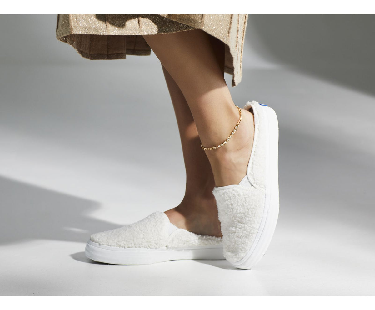 Women Double Decker Mule Faux Shearling Cream - Keds