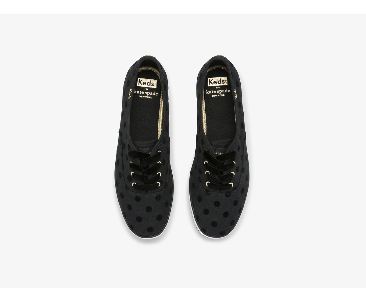Women Keds x kate spade new york Champion Flock Dot Black - Keds