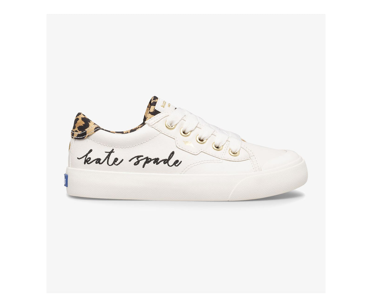 Girls Big Kid's Keds x kate spade new york Crew Kick '75 White/Leopard - Keds