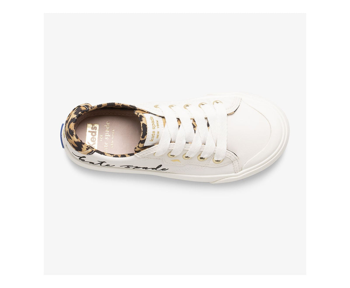 Girls Big Kid's Keds x kate spade new york Crew Kick '75 White/Leopard - Keds
