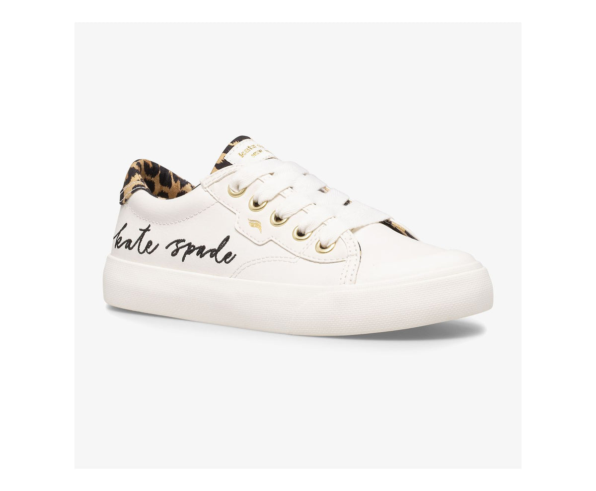 Girls Big Kid's Keds x kate spade new york Crew Kick '75 White/Leopard - Keds