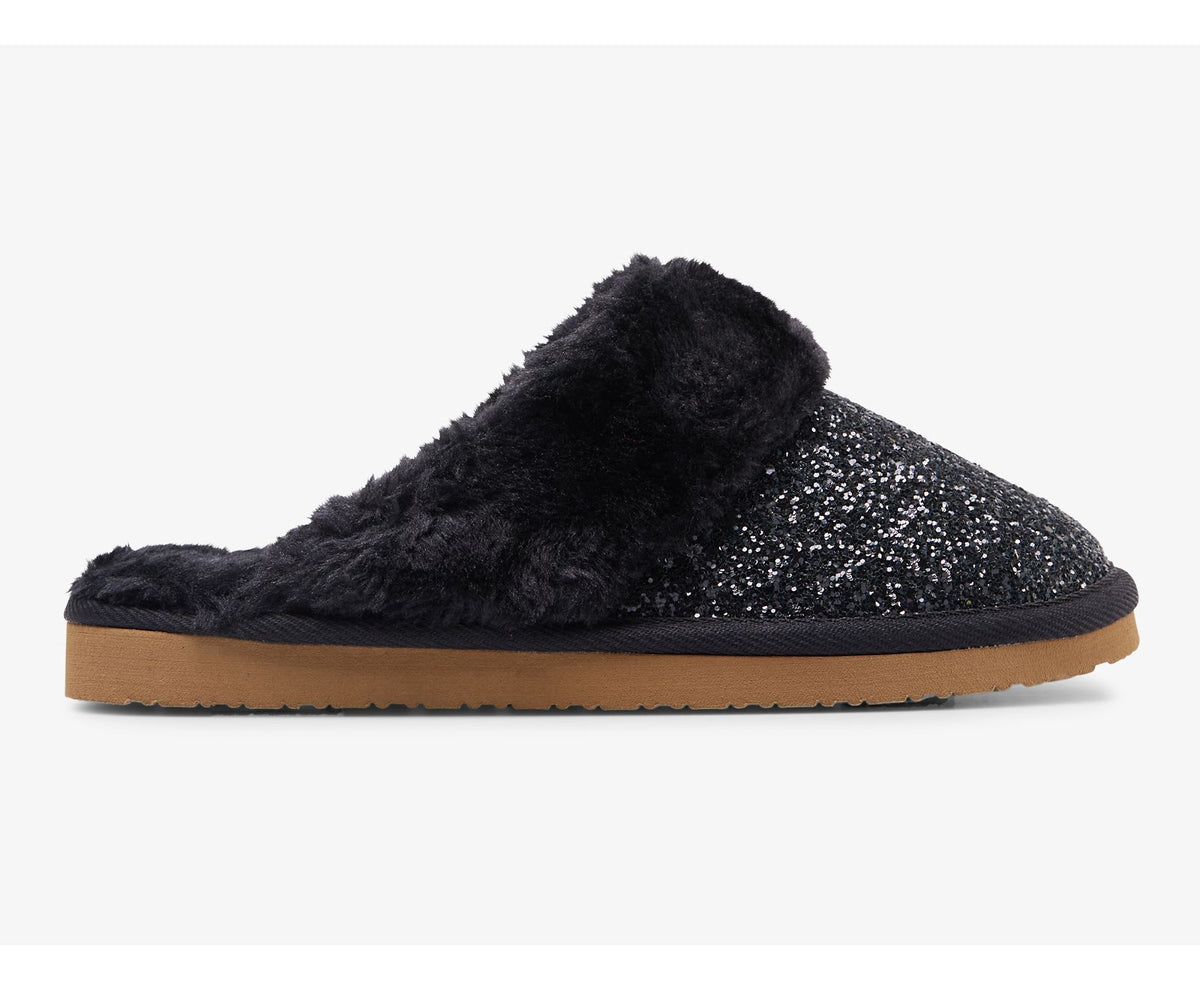Women Mule Slipper Glitter Black - Keds