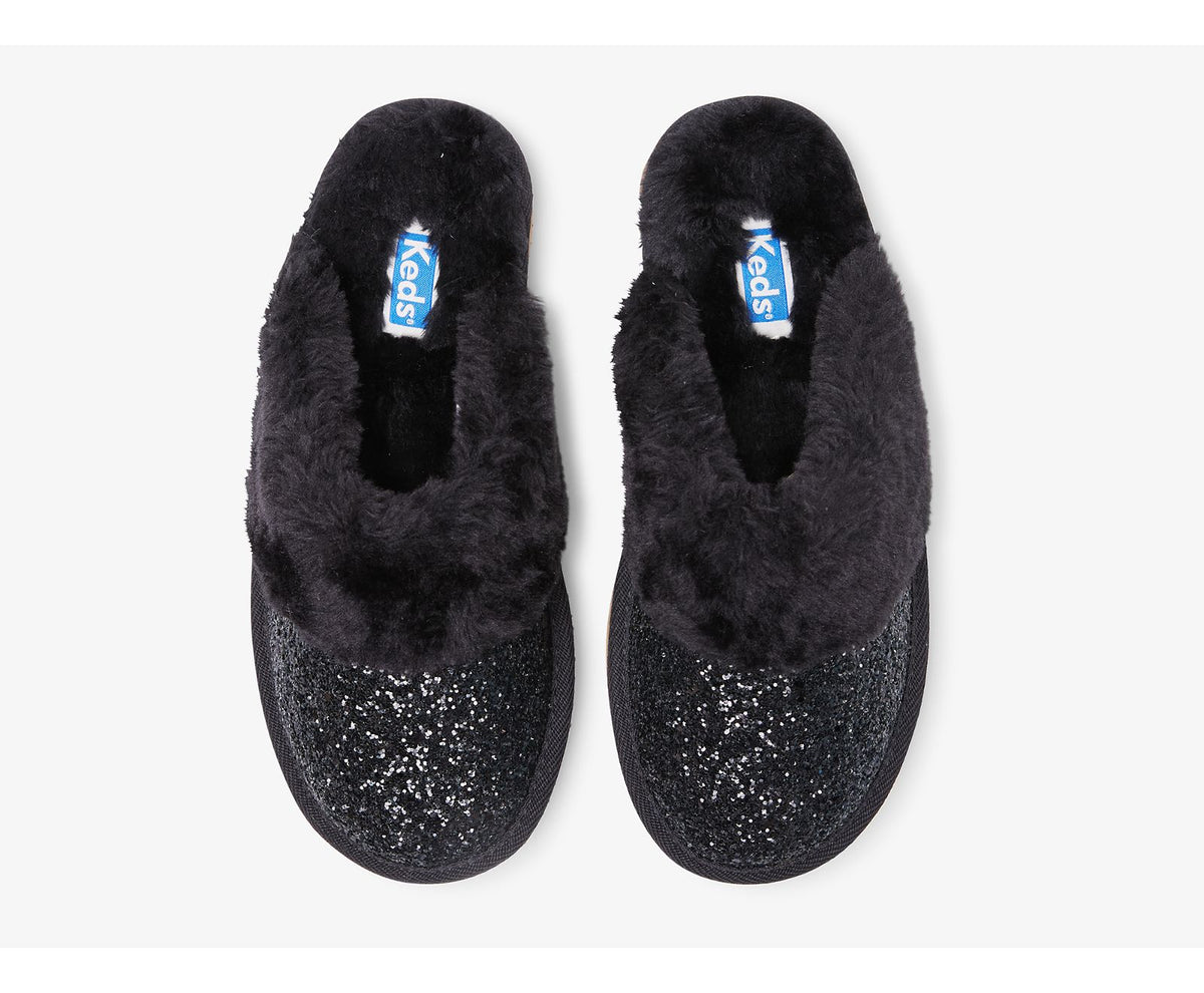 Women Mule Slipper Glitter Black - Keds