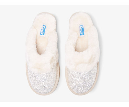 Women Mule Slipper Glitter Ivory - Keds