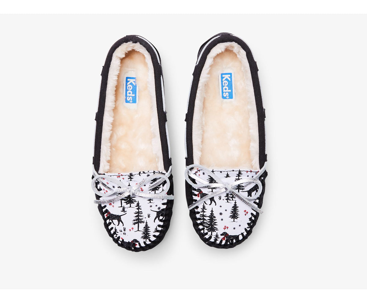 Women Moccasin Slipper Black Dog Multi - Keds