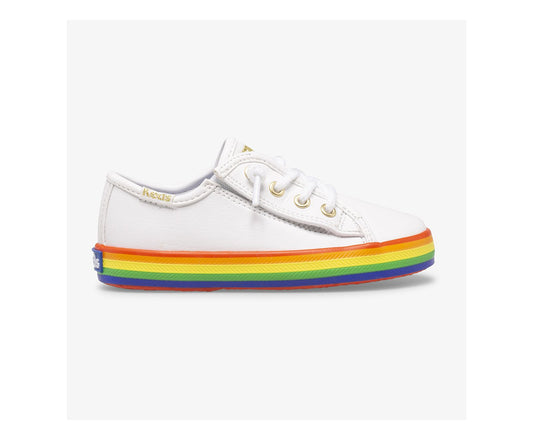 Women Big Kid's Kickstart Leather Jr Rainbow White/Rainbow - Keds