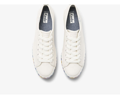 Women Triple Up Leather Rainbow People White Multi - Keds