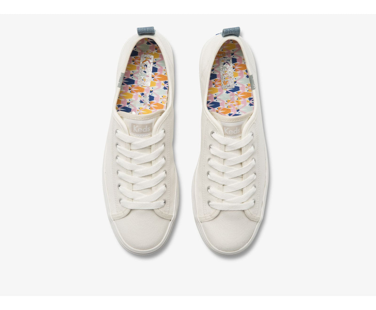 Women Triple Up Feat. Organic Cotton Webbing Cream Indigo - Keds