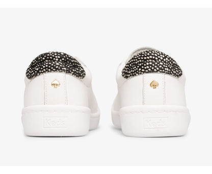 Women Keds x kate spade new york Ace Leather Calf Hair White Black Leopard - Keds
