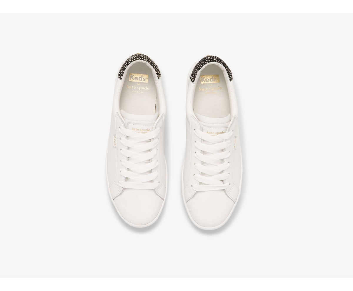 Women Keds x kate spade new york Ace Leather Calf Hair White Black Leopard - Keds