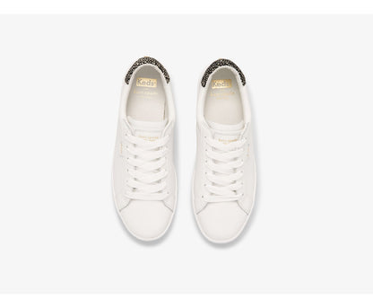 Women Keds x kate spade new york Ace Leather Calf Hair White Black Leopard - Keds