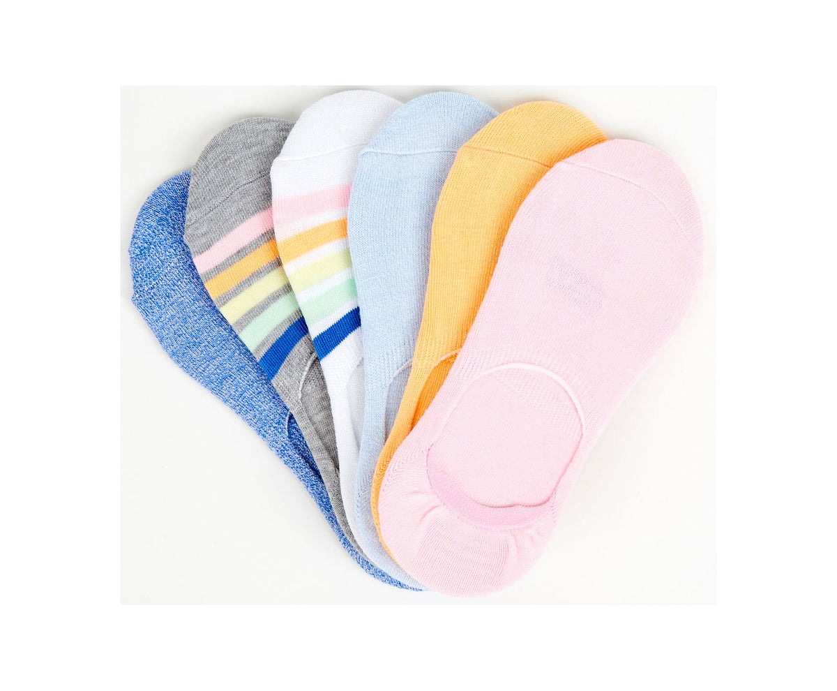 Women 6 Pk Classic Sneaker Liner Socks Rainbow Multi - Keds