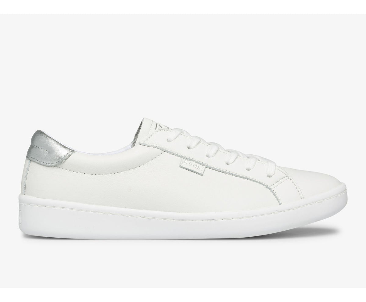 Women Ace Leather White Silver - Keds