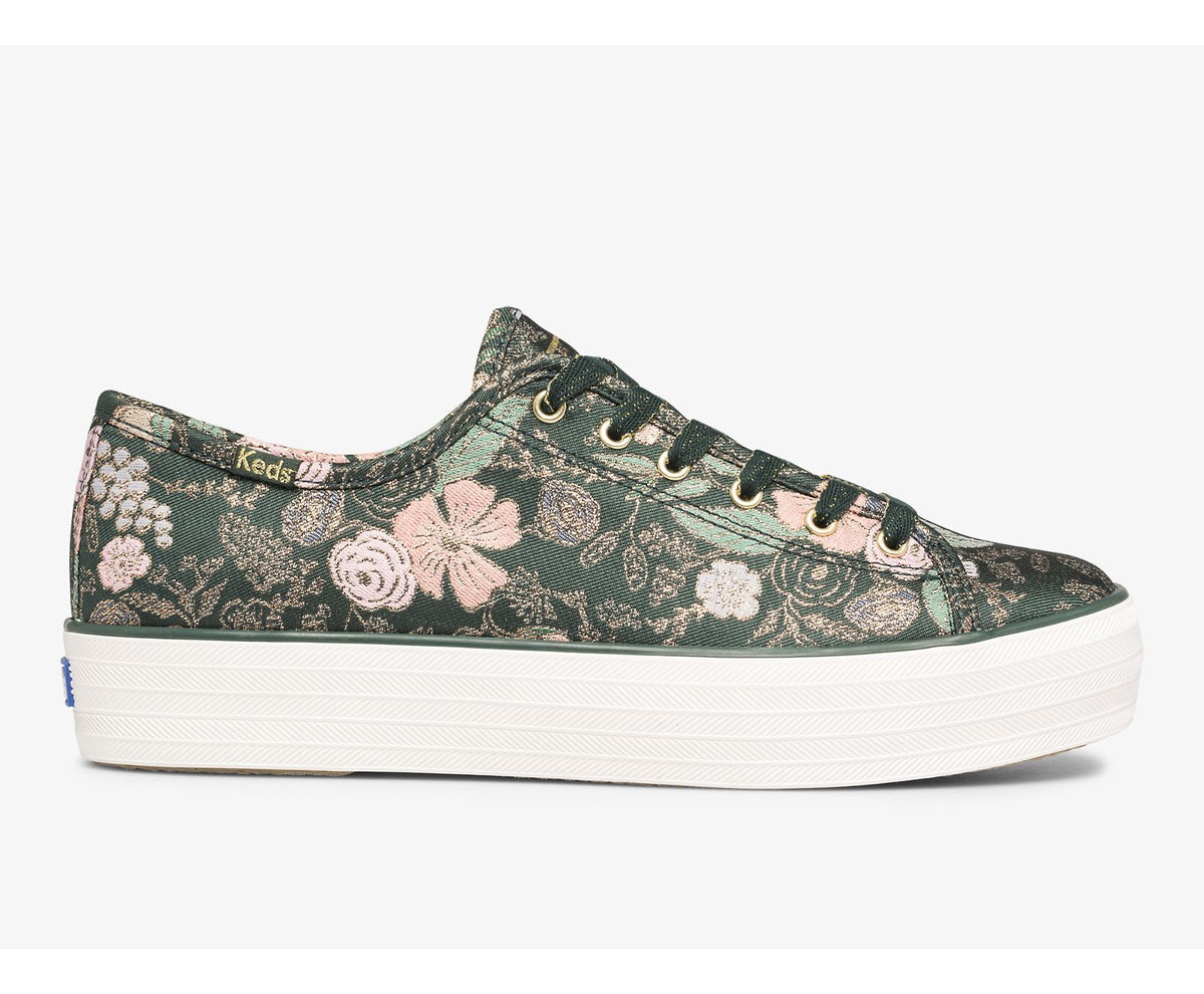 Women Keds x Rifle Paper Co. Triple Kick Colette Jacquard Green/Multi - Keds