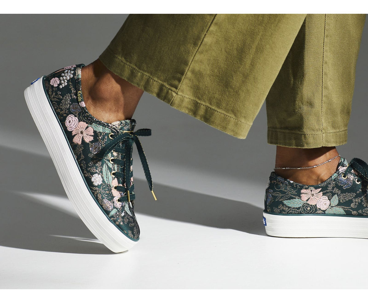 Women Keds x Rifle Paper Co. Triple Kick Colette Jacquard Green/Multi - Keds