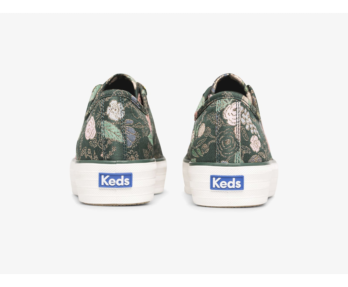 Women Keds x Rifle Paper Co. Triple Kick Colette Jacquard Green/Multi - Keds
