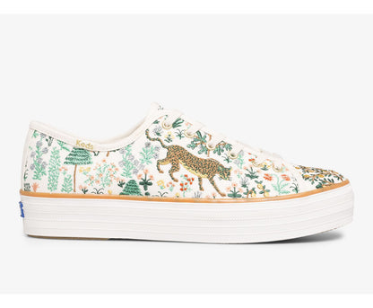 Women Keds x Rifle Paper Co. Triple Kick Menagerie Embroidered Cream/Multi - Keds