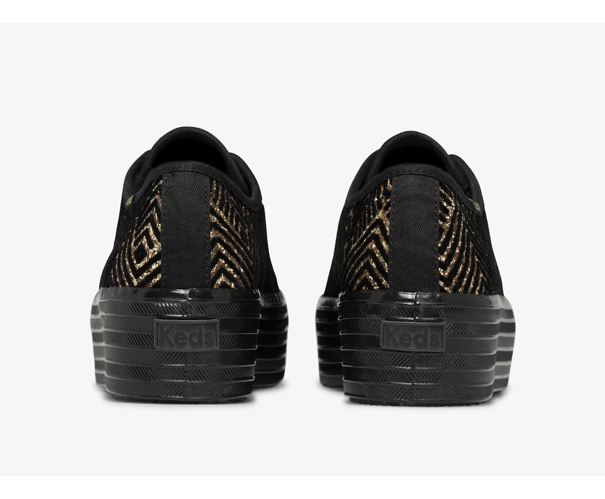 Women Triple Up Dazzle Black Gold - Keds