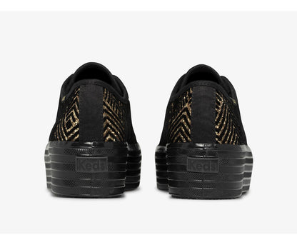 Women Triple Up Dazzle Black Gold - Keds