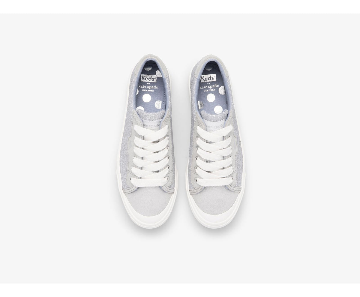 Women Keds x kate spade new york Crew Kick 75 Mixed Media Silver - Keds
