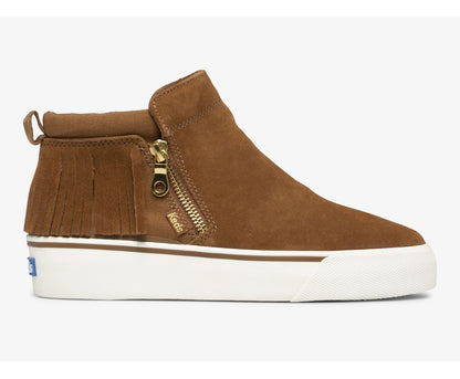 Women Cooper Zip Fringe Suede Brown - Keds