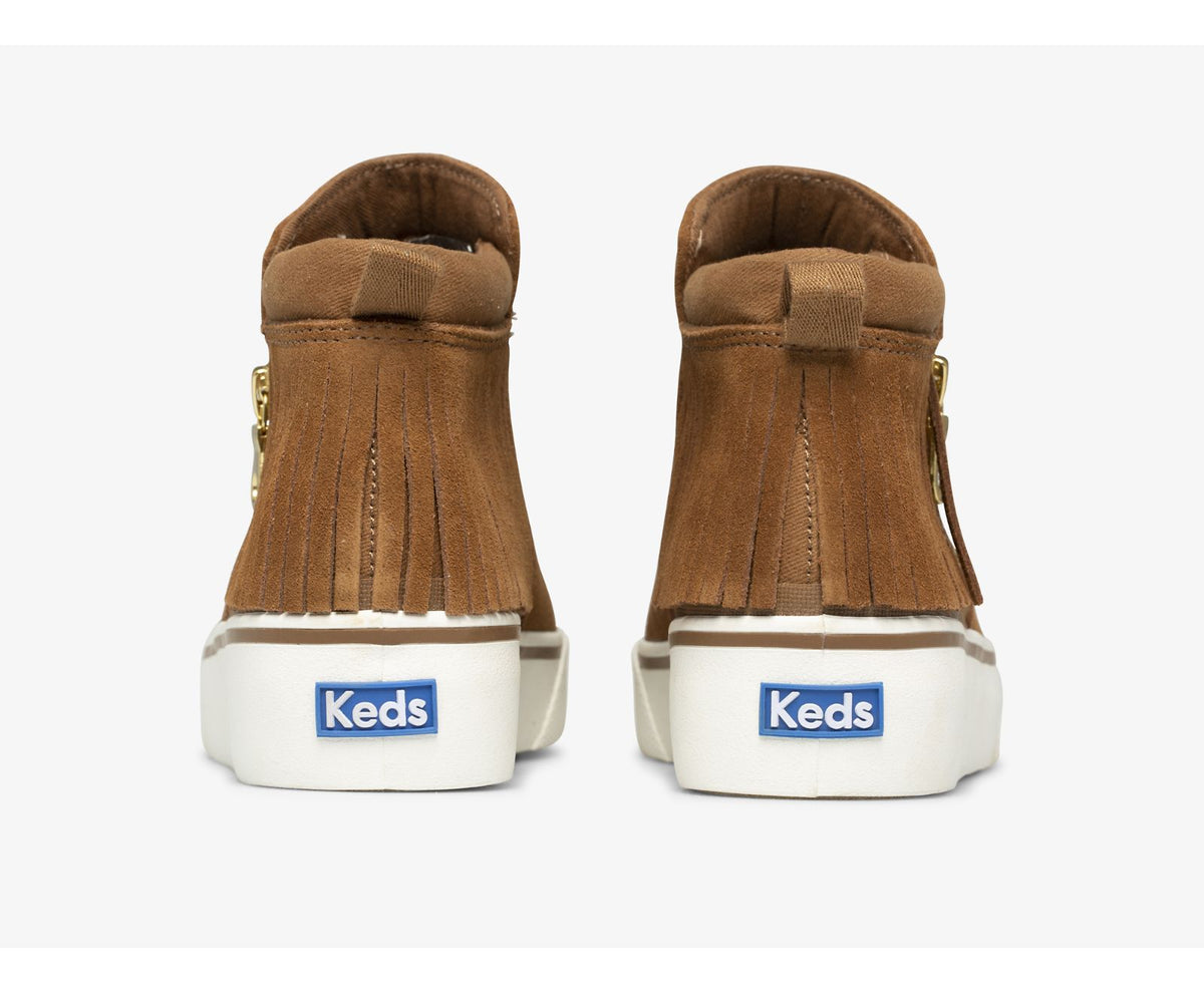 Women Cooper Zip Fringe Suede Brown - Keds