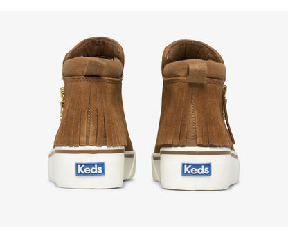 Women Cooper Zip Fringe Suede Brown - Keds