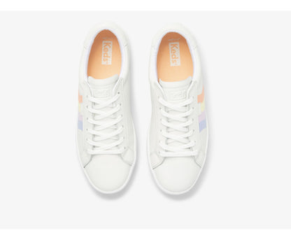 Women Ace Leather Wavy Print White Multi - Keds