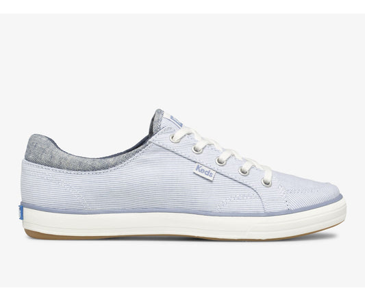 Women Center II Chambray Stripe Blue - Keds