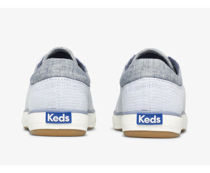 Women Center II Chambray Stripe Blue - Keds