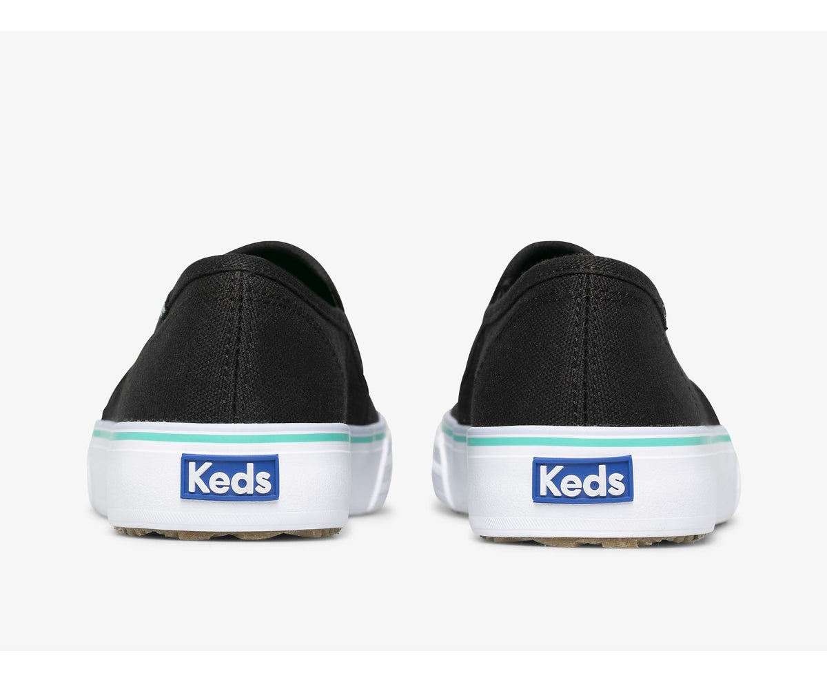 Women Double Decker Canvas Washable Black Turquoise - Keds