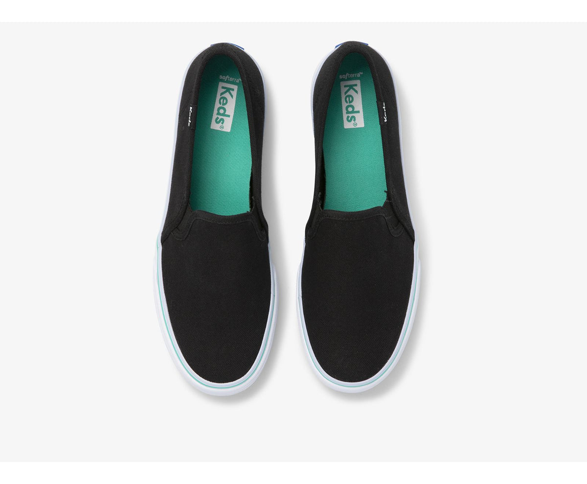 Women Double Decker Canvas Washable Black Turquoise - Keds