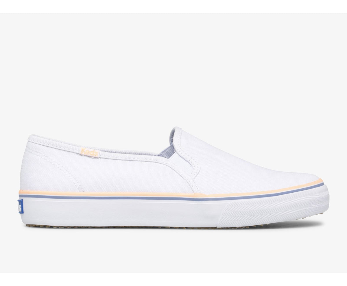 Women Double Decker Canvas Washable White Coral - Keds