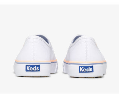 Women Double Decker Canvas Washable White Coral - Keds