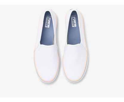 Women Double Decker Canvas Washable White Coral - Keds