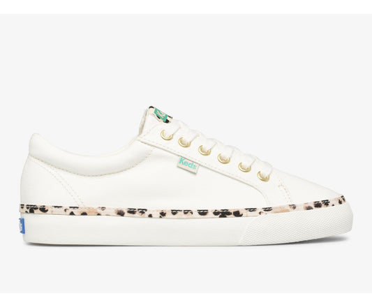 Women Jump Kick Leopard Pop Canvas Cream - Keds