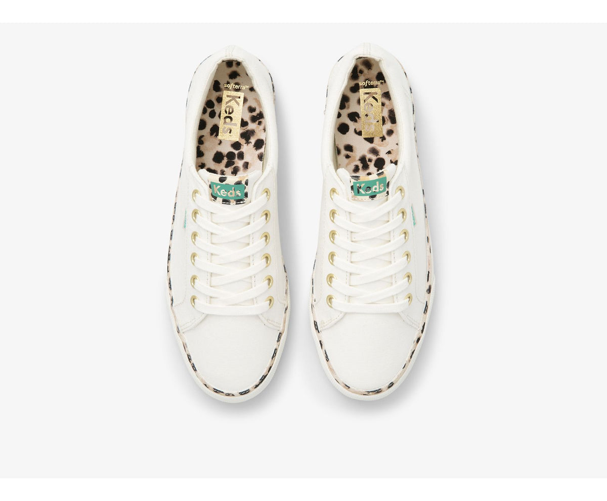 Women Jump Kick Leopard Pop Canvas Cream - Keds