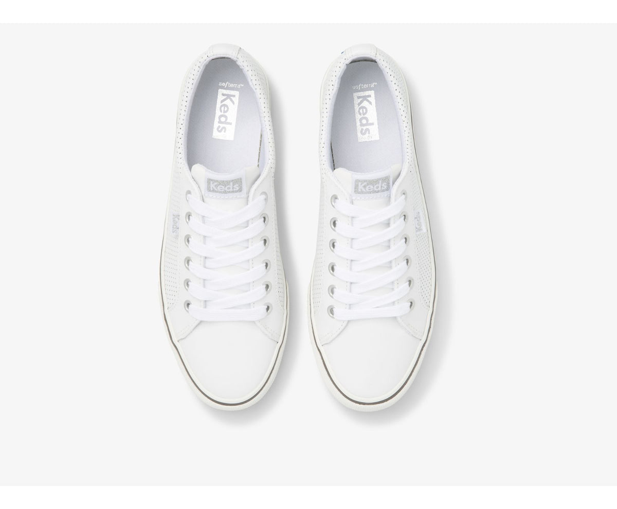 Women Jump Kick Perf Leather White - Keds