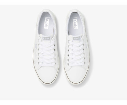 Women Jump Kick Perf Leather White - Keds