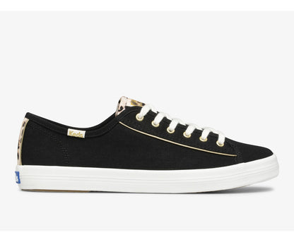 Women Kickstart Leopard Pop Canvas Black - Keds