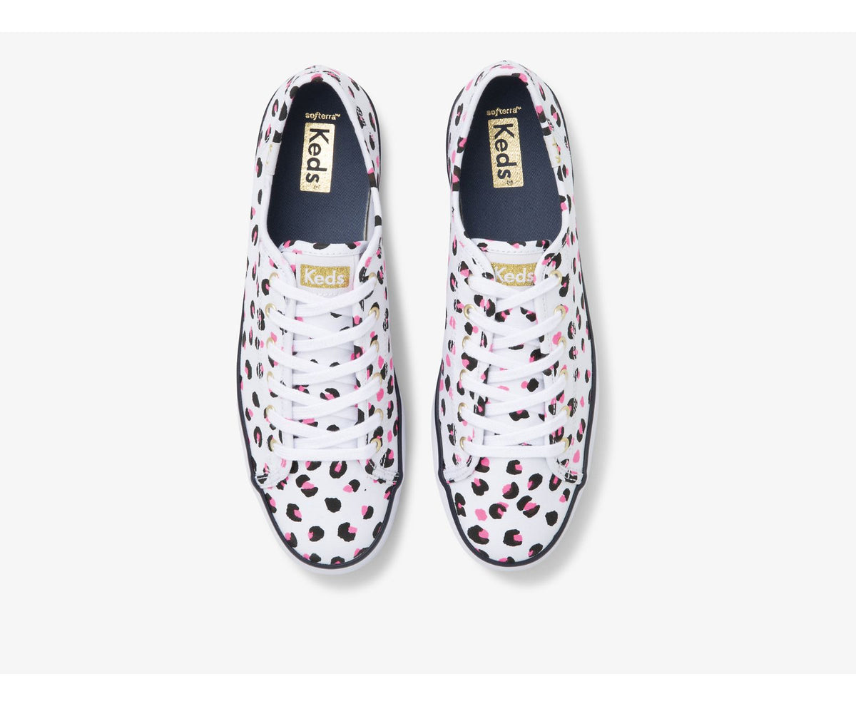 Women Triple Kick Leopard Canvas White Multi - Keds