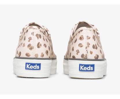 Women Triple Kick Leopard Canvas Pink Multi - Keds